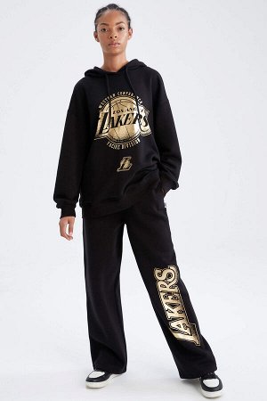 Defacto Fit НБА Лос-Анджелес Лейкерс лицензированные широкие спортивные штаны с мягким ворсом