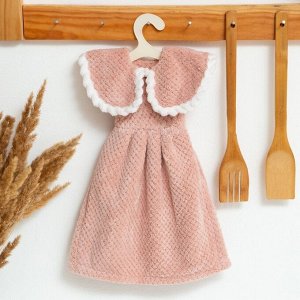 Кухонное полотенце  "Платье" 25*32 см, цв. розовый,микрофибра 100% п/э