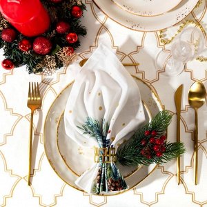 Набор сервировочных салфеток Этель &quot;Сhristmas bells&quot; 40х40см 4 шт, 100%хл, саржа 190 гр/м2
