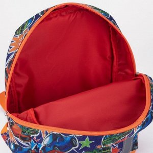 Рюкзак на молнии, наружный карман, светоотражающая полоса, цвет синий/оранжевый