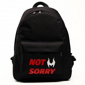 Рюкзак молод "Not sorry", 42х31х15 см, отд на молнии, н/карман, черный