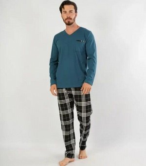 Пижама мужская комплект с брюками длинный рукав