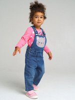 Полукомбинезон детский текстильный джинсовый для девочек*