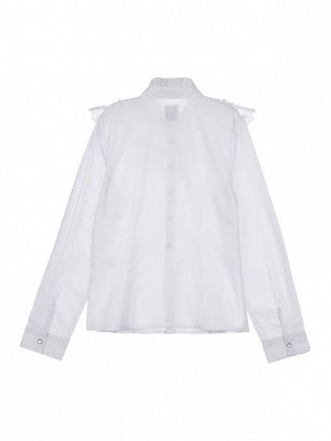 Блузка текстильная с рюшами и бусинами для девочки 22127042