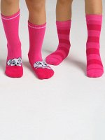 Носки трикотажные с махровой стопой для девочек, 2 пары в комплекте