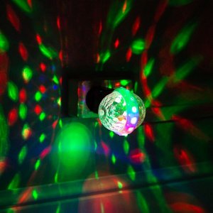 Ночник проектор «Двойной диско-шар» 7 см, 5 В, свечение RGB
