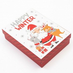 Набор подарочный новогодний KAFTAN "Happy winter" носки 18-20 см и аксессуары (5 предметов)