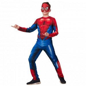 Карнавальный костюм "Человек Паук", куртка, брюки, маска, р.34, рост 140 см