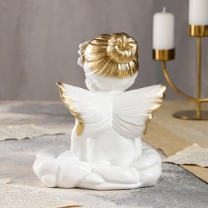 Статуэтка "Ангел мечтающий", золотистый цвет, 22 см