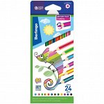 Карандаши с двухцветным грифелем Berlingo &quot;SuperSoft. 2 in 1&quot;, 12шт., 24цв., картон., европодвес