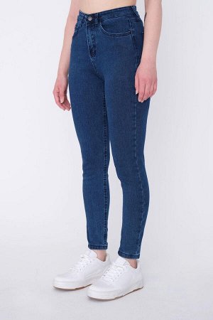 Темно-синие джинсы скинни со стандартной талией