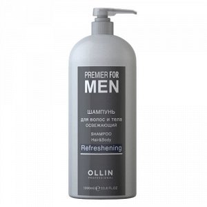 Шампунь для волос и тела освежающий Premier For Men, 1000 мл, Оллин