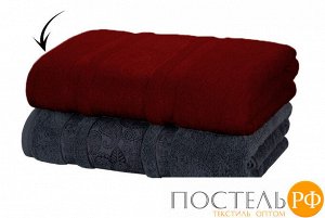 Полотенце махровое LuxoR Пейсли 30х60 05-091 бордовый (божоле)