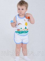 Костюм &quot;Филипок&quot; (майка+шорты) (74, белый)
