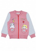 BK1376BD Бомбер для девочки грязно-розовый