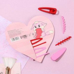 Открытка-валентинка с заколками для волос «Мое сердечко мурчит для тебя»