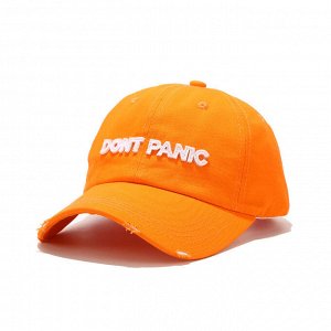 Кепка унисекс, надпись "Don`t Panic", цвет оранжевый