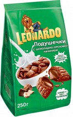 Завтрак готовый Leonardo 250г подушечки с шоколадной начинкой