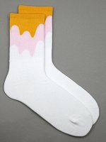 Носки р.35-40 &quot;Flow paints&quot; Жёлто-белые