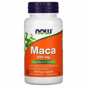 Мака NOW MACA 500мг - 100 капc