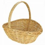 Корзина плетеная &quot;Фрукт-2&quot; 41х45см, высота борта 13-18см, высота с ручкой 40см, овальная, глубокая, лоза, ручное плетение (Россия)