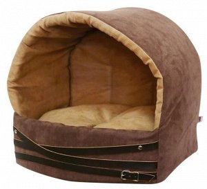 Дом эстрада "Дерби" иск.замша/иск.кожа коричневый №2 42*36*36 (76502)
