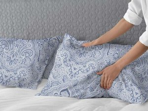 Комплект постельного белья Евростандарт, бязь "Комфорт" (Дамаск, синий)