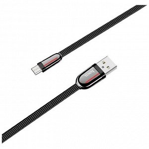 Кабель Hoco U74, USB - Micro-USB,  2.4A, 1.2 м, плоский, нейлон, чёрный