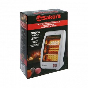 Обогреватель Sakura SA-0670W, кварцевый инфракрасный, 900 Вт, белый