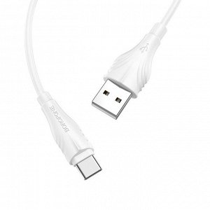 Кабель Borofone BX18, Type-C - USB, 2 А, 1 м, PVC оплётка, белый