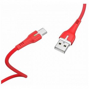 Кабель Hoco X45, USB - Type-C, 3A, 1 м, индикатор, ПВХ, красный