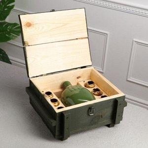 Набор для напитков "Фляга", в ящике, 7 предметов, керамика, 1.2/0.05 л