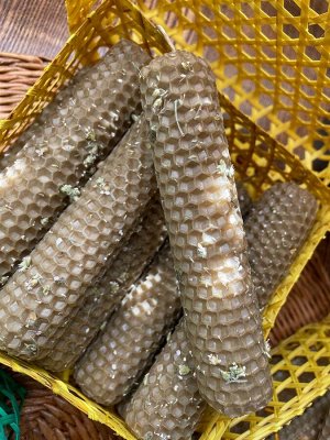 Свечи из натурального пчелиного воска, с мятой