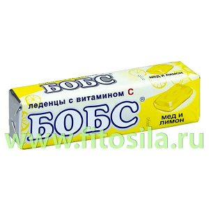Бобс "Медово-лимонные" с витамином "С" леденцы от кашля - БАД, 35 г,
