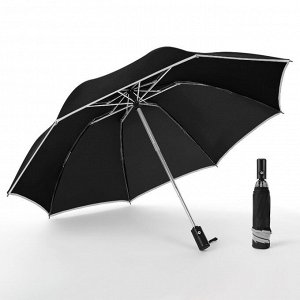 Складной автоматический зонт с защитой от солнца UPF>50+ и со светоотражающим кантом, цвет красный