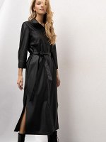 Платье из экокожи рубашечного кроя PL1166/costa