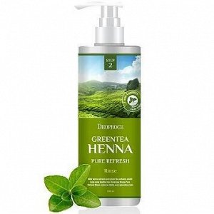 DEOPROCE GREENTEA HENNA PURE REFRESH RINSE Бальзам-ополаскиватель с зеленым чаем и хной 1000ml