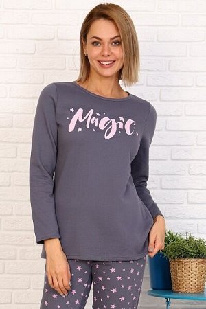 Кофта, футер с начёсом, принт "Magic", розовый (685к-1)