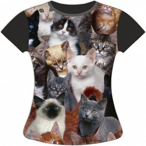 Женская футболка Много котиков