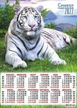 Листовой календарь на 2022 год А2 &quot;Символ Года - Тигр&quot; (Белый красавец)