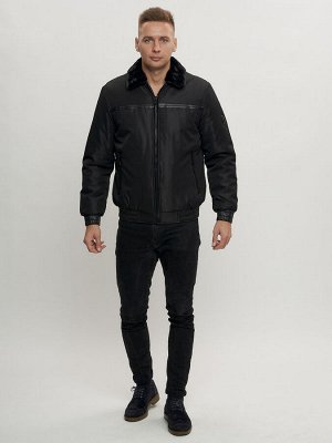 Куртка классическая с мехом мужская (50, черный)