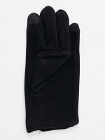 Перчатки женские на флисе черного цвета 612Ch