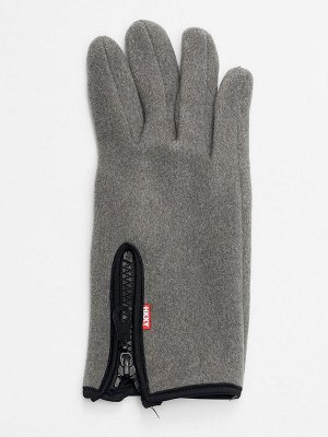 Перчатки женские на флисе серого цвета 612Sr