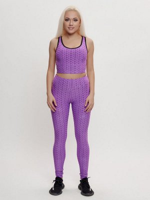 Костюм для фитнеса женский фиолетового цвета 2004F
