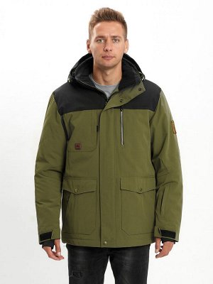 Молодежная зимняя куртка мужская хаки цвета 2155Kh
