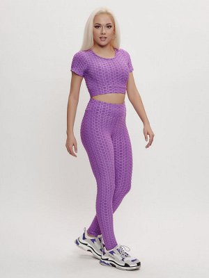 Костюм для фитнеса женский фиолетового цвета 2001F
