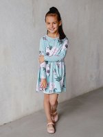 Платье Элла бирюзовые пионы