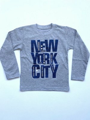 Лонгслив детский серого цвета "New York City" (супрем)