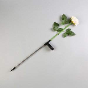 Фонарь садовый на солнечной батарее "Роза белая" 75 см, 1 LED, БЕЛЫЙ