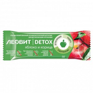 Леовит Батончик детоксикационный с яблоком и корицей, 25 гр (Леовит, Detox)